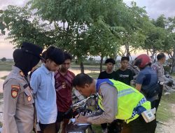 Belasan Sepeda Motor Knalpot Brong Diamankan Polisi di Desa Pandan Pamekasan
