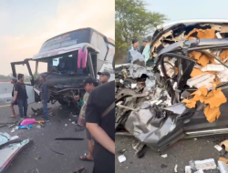 Mobil Tabrak Bus Bonek Angkut Rokok Bodong Merk DALILL Diduga dari Pamekasan, Satu Orang Tewas